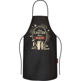 RAHMENLOS Barbecue Apron Cooking Apron Kitchen Apron as a Gift for Gardeners: Mein Garten Meine Gesetzze - Pure Cotton