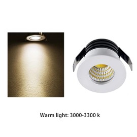 LED Recessed Ceiling Light, Mini 3W 30mm LED Downlight, 85-265V Aluminum Housing Optical Lenses 260-500LM 5PCS Spotlight for Jewelry Showcase Cabinet (Warm Light Source)