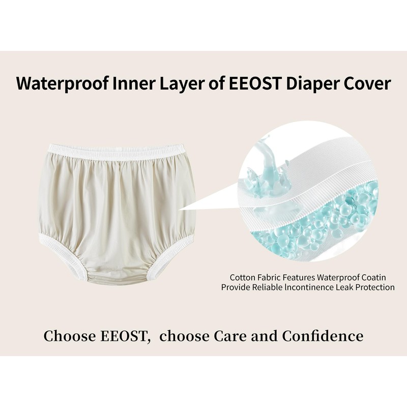 EEOST Adult Diaper Cover for Incontinence Noiseless Leak-Protection Underwear Plastic