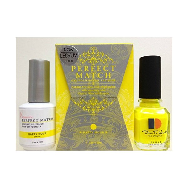 LeChat Perfect Match DUAL SET Soak Off Gel Polish and Dare to Wear Nail Lacquer - Happy Hour - PMS39