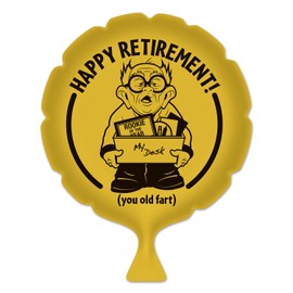 Beistle 54267 Happy Retirement! Whoopee Cushion, 8-Inch, Yellow/Black