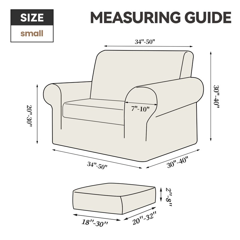 WEERRW Stretch Chair Sofa Slipcover - 2 Pieces Luxury Soft