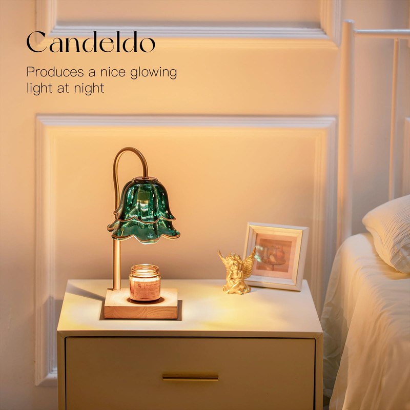 Candeldo Candle Warmer Lamp with Timer: Flower Candle Warmer with