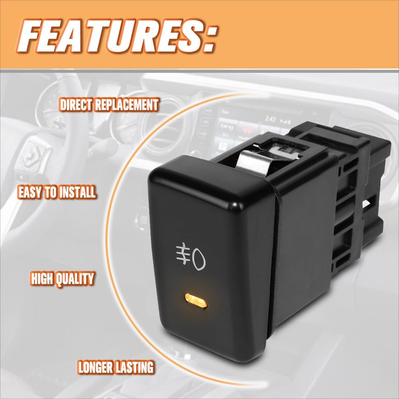 Front Dash Mount Fog Light Lamp Switch w/Wiring Harness Compatible