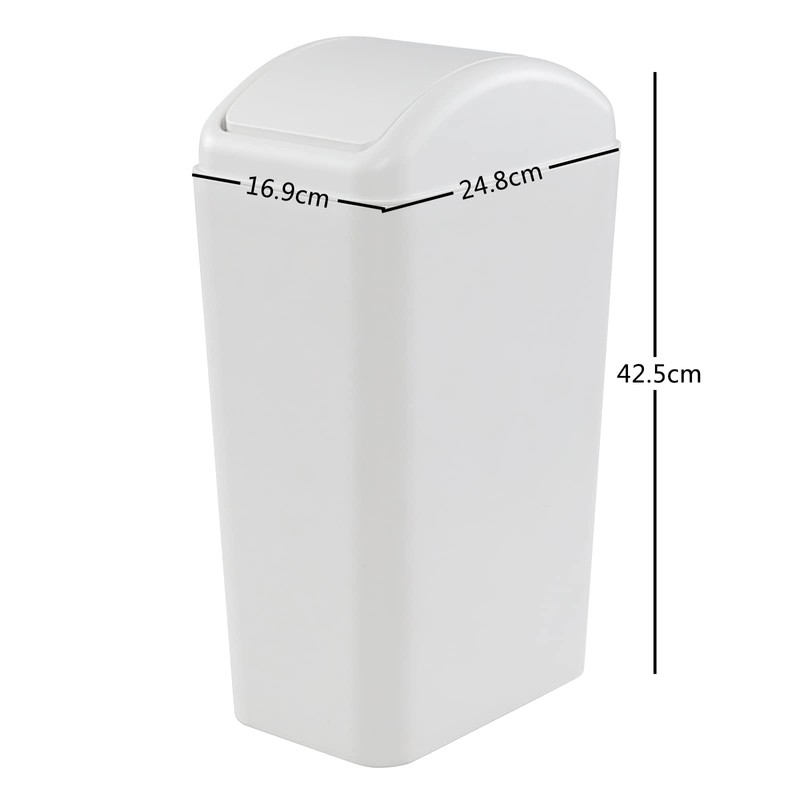 Kiddream 14 Liters Plastic Waste Bins, Swing Lid Trash Can