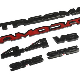 Emblem Overlays 6Pcs Compatible with Tacoma 2024-2025 ABS Plastic Badge Emblems Overlay 0411 with Strong Adhesive Matte Black