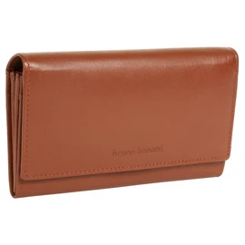 bruno banani Genuine Leather Women's Wallet RFID Protection, Compact Design, Functional, Clever Design, 021829, Cognac