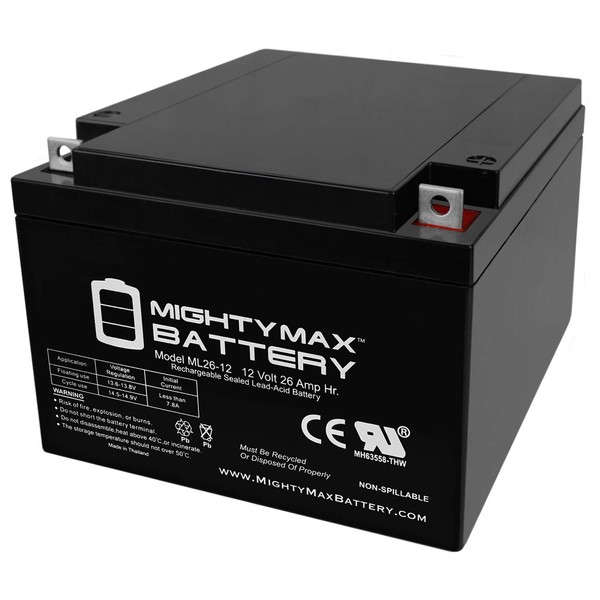 ML26-12 12V 26AH Replacement for 6FM24, 6-FM-24, 6FM24-X SLA Battery