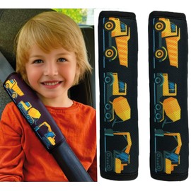 HECKBO 2 x Car Seat Belt Pads, Construction Vehicles