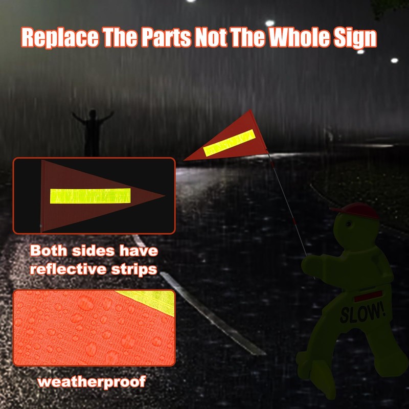 Replacement Reflective Safety Flags Large Size 2Packs Compatible with Step2