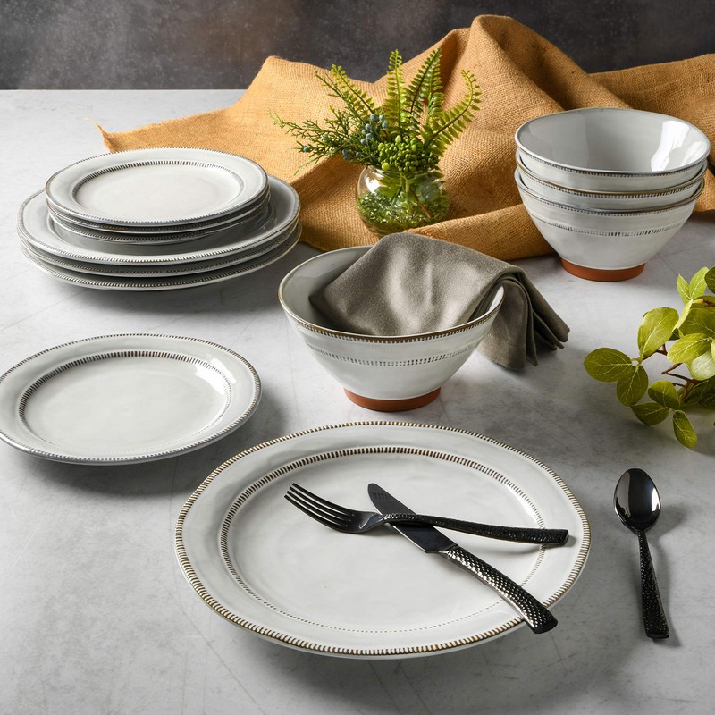 Gibson Elite Terranea Round Reactive Glaze Terra Cotta Dinnerware Set,