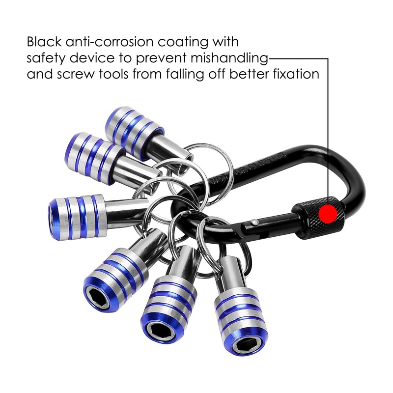 LUEXBOX 1/4 Inch Keychain, Hex Screwdriver Extension Bar, Quick Change
