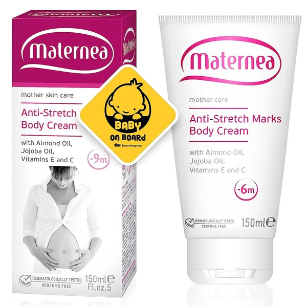 Maternea Anti-Stretch Mark Body Cream & Emporion Baby on Board Sticker Kit