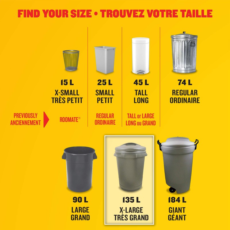 Glad Black Garbage Bags - Extra-Large 135 Litres - 20