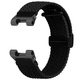 Hecheng Braided Nylon Watch Band with Magnetic Folding Buckle fit for Casio SGW-100/SGW-200/GW-3000B/GW-3500B，20mm Sport Replacement Strap for Men and Women (Black)