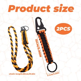2PCS Braided Strong Paracord Lanyard,Braided Key Lanyard,Nylon Rope Lanyards for Neck,Heavy Duty Lanyard ,Paracord Keychain with Loop,Strong Lanyards for Keys,for Camera Keys Whistle Traveling