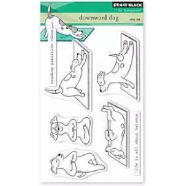 PENNY BLACK  Cling Clear Acrylic Stamp DOWNWARD DOG