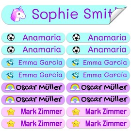 50 Labels for Marking Items, 6 x 1 cm. Label Stickers for Books and School Supplies for Nurseries and Schools (Fantasy)