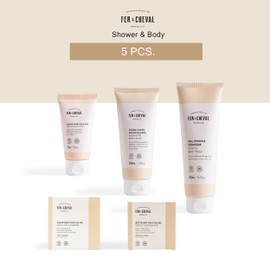 Fer à Cheval Natural Skincare Collection – Solid Shampoo, Face & Body Cleansing Soap, Gentle Hand & Nourishing Body Cream, and Gentle Body Wash – Made in France