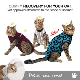 BellyGuard Cat Recovery Suit for Female and Male, Cat Surgery Suit Alternative, Onesie for After Spay Care, Post-Surgery Protective Body Cover for Feline and Kitten Healing