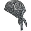 Men's Cotton Unlined Paisley Biker Do Rag Cap, Black