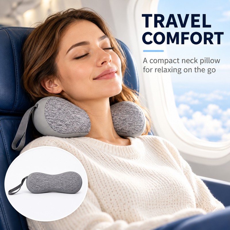 Portable U-Shaped Travel Neck Pillow for Adults – Soft Lightweight