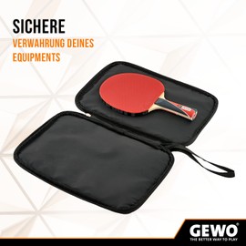 GEWO Single Case Master - Robust Table Tennis Bat Cover for One Racket - Nylon Table Tennis Bag with Padded Racket Compartment - All-Round Bat Protection with Carry Strap, 32 cm, Green
