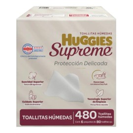 Toallitas Húmedas Huggies Supreme 6 Pzas Con 80 Toallas