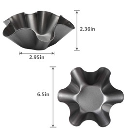 Taco Salad Bowl Maker Molds – 4 Packs Nonstick Carbon Steel Tortilla Shell Pans Baking Molds Tostada Bake Taco Shells Black