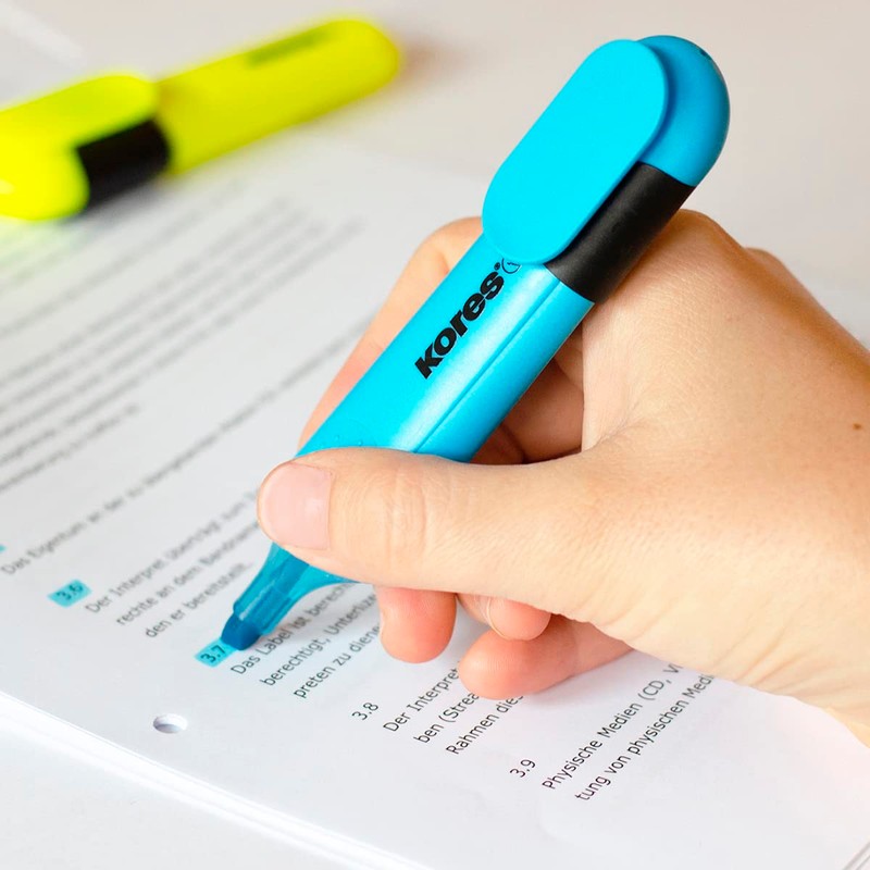 Kores - Bright Liner Plus: Pastel Highlighter Pens, Chisel Tip