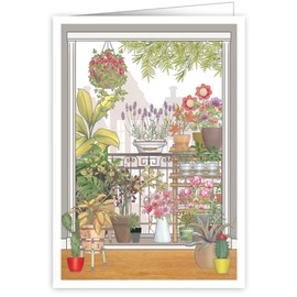 Quire Mac Classic Card Balcony With Flowers,Multicoloured,115x163mm