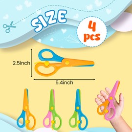 LovesTown LovesTown Preschool Training Scissors,4Pcs Children Safety Pre-School Safety Scissors Art Craft Scissors