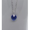 Beautiful Crystal Heart Pendant Jewellery Set (Blue)
