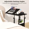 Hadulcet Adjustable C Table with Charging Station, Tiltable Desk C