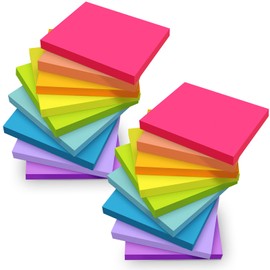 (18 Pads) Sticky Notes 3x3 inch, Self-Stick Pads Bright Colors Sticky Note, Recyclable, Easy to Post for Home, Office, Notebook