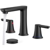 FORIOUS Black Bathroom Faucet 3 Hole, 8" Matte Black Vanity