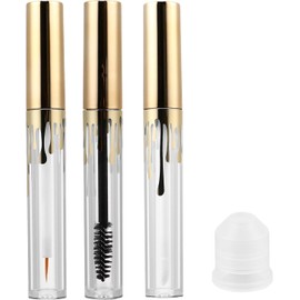 Tubo de Rímel Plástico Transparente 4 Ml Brocha, Botella de Delineador de Ojos Vacía y Tubo de Brillo Labial Casero, Kit Cosmético Rellenable para Maquillaje y Viajes