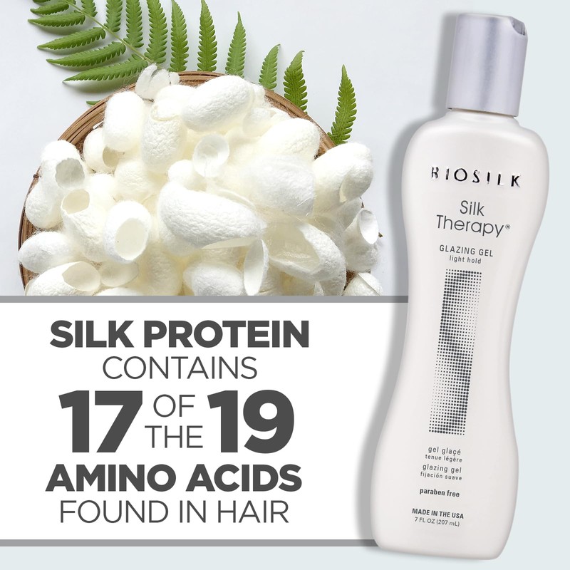 BioSilk Silk Therapy Glazing Gel, Light-Hold Styling Gel For Shine