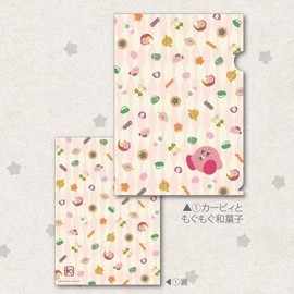 エンスカイ(ENSKY) 星のカービィ ふわふ和コレクション クリアファイル (1)カービィともぐもぐ和菓子