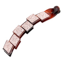 Bonaventure a20085h4 Firmly Stays in Place Simple, Multi, Square, Glitter, Banana Clip, Large, Women's, Hair Accessories, Hair Clip, Hair Claw, Barrette, Popular Brand, Hair Closure