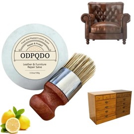 Furniture Salve with Brush for Leather Wood, Leather Furniture Salve/Brush Bundle Wood Polish Wax with Boar Bristle Brush, Household Leather Upholstery Cleaners for Home (1 Packs)