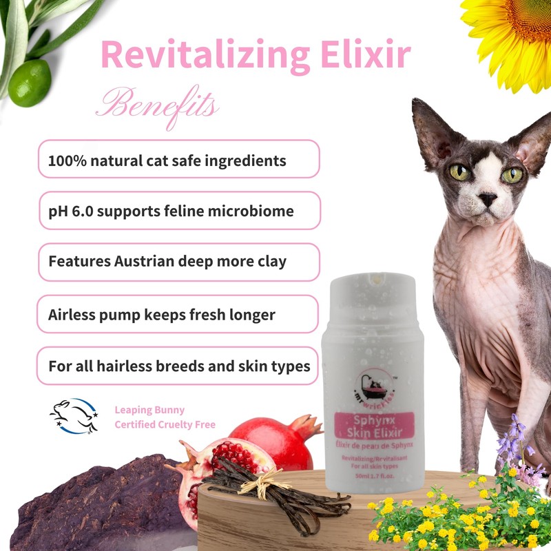 Mr Wrinkles Sphynx Hairless Cat Revitalizing Elixir, Skin Conditioner, 100%
