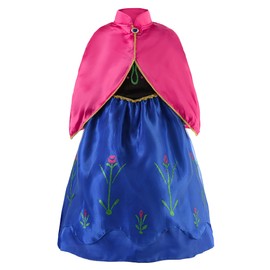 JerrisApparel Princess Snow Party Dress Queen Costume Cosplay Dress Up (2-3, Blue with Accessories)