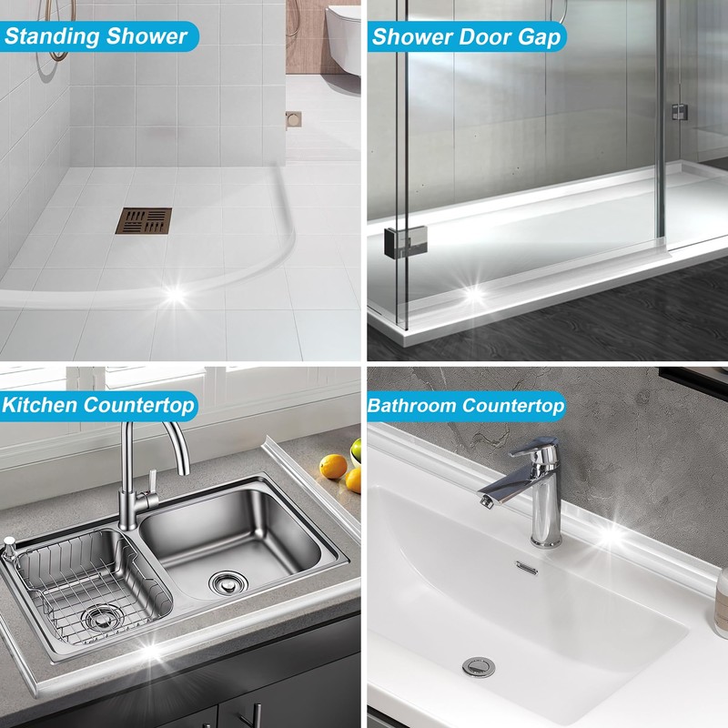 Zehiels 39" Shower Threshold Water Dam Silicone Shower Water Guard