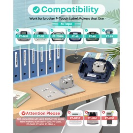 Anycolor M-K231 Label Tape 12mm 0.47'' White Compatible with Brother P-Touch M Tape MK231 M-231 M-K231s for Brother PTouch PT-M95 PT-90 PT-85 PT-70BM PT-65 PT-45 Label Maker, 5-Pack