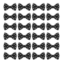 PATIKIL 1.5" Mini Bows for Crafts, 100 Pcs Grosgrain Ribbon Mini Bow Ties Printing Small Bows for DIY Sewing Hair Clips Scrapbooking Gift Decor, Black