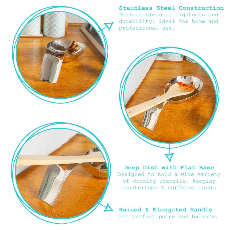 Argon Tableware - Stainless Steel Spoon Rest - Pack of