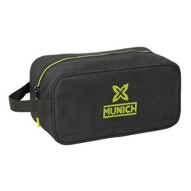 Safta Munich Beat – Medium Shoe Rack, Multipurpose, Pencil Case, Sport, Extracurricular Shoes, Football, Comfortable and Versatile, 29 x 14 x 15 cm, Black, Black/White, Estándar, Casual