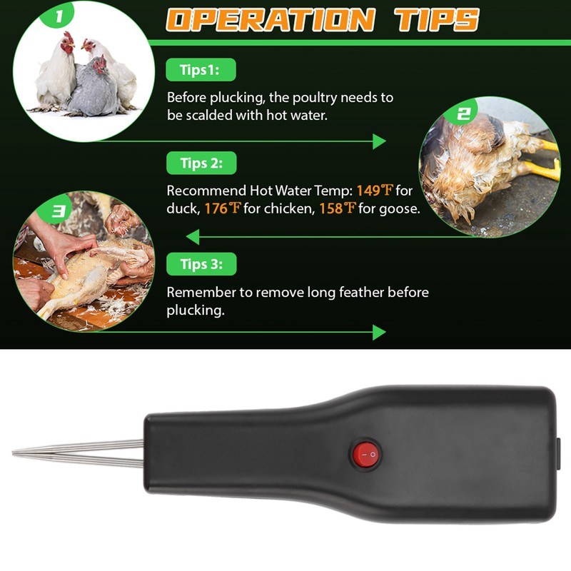Rechargeable Electric Poultry Feather Plucker Handheld Chicken Plucker Full Automatic