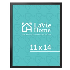 LaVie Home 11x14 Picture Frame for Wall Display, 11x14 Black Picture Frame with HD Plexiglas, 11x14 Poster Frame 1 Pack, Display Frame for Vertical or Horizontal, Classic Collection